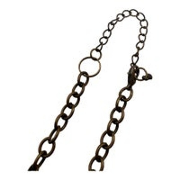 Brass Chainlink Heart Shaped‎ Large Pendant Necklace - Picture 4 of 12